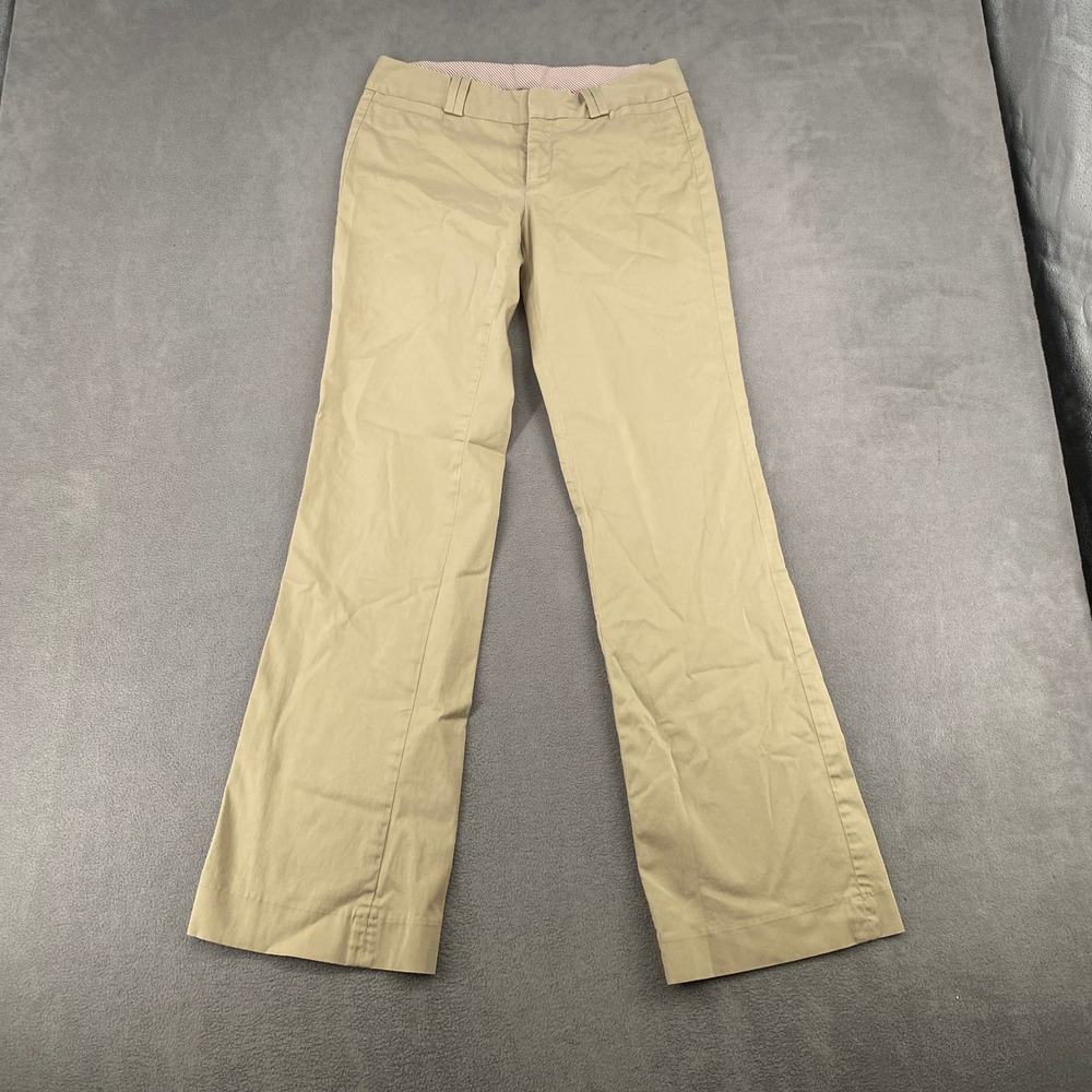 Banana Republic Logan Fit Khaki Tan Stretch Flare Leg Dress Pants Womens 2